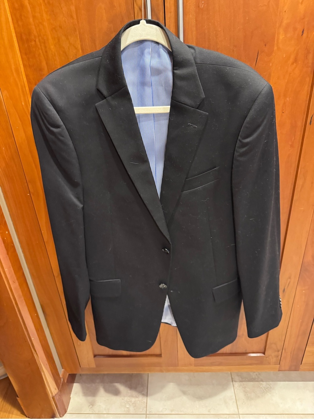 Tommy Hilfiger Men’s Black 100% Wool 2 Piece Suit